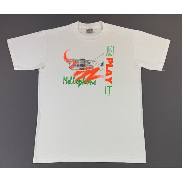 Mellophone Other - Vintage 1992 Music Stuff Mellophone Just Play It Single Stitch Shirt Oneita 2XL